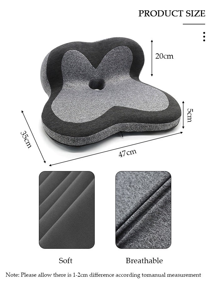 DUNISO Seat Cushion Memory Foam Cushion for Office Chair, Car Seat, Airplane, Bleacher - Sciatica & Hip & Coccyx Pain Relief Desk Chair Cushion for Long Sitting Office Workers, Car Drivers - Image 2